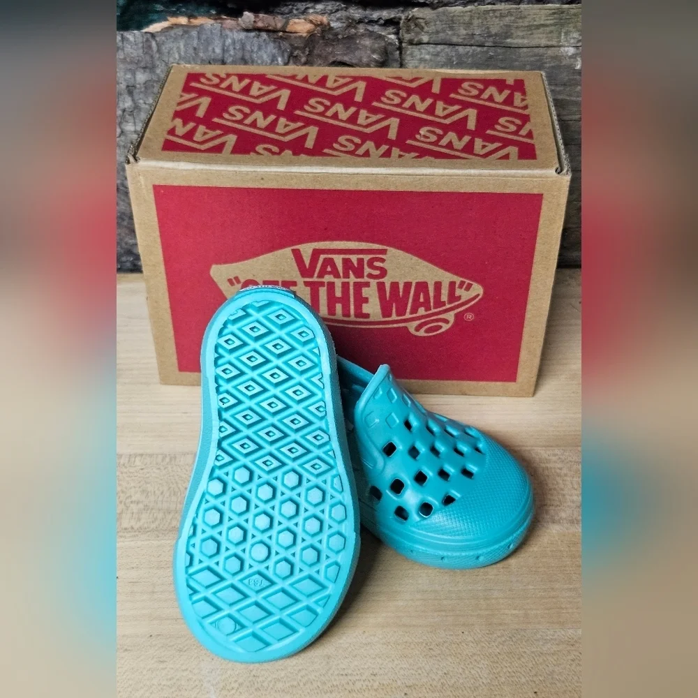Vans slip on Crocs teal blue size 4 toddler - Picture 3 of 10